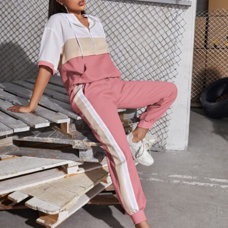 Colorblock Drawstring Hoodie  Sweatpants