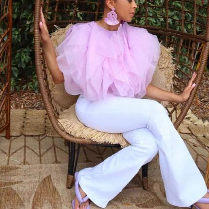 Summer Streetwear Elegant Chic Blouse for Women with Chiffon Cape Style