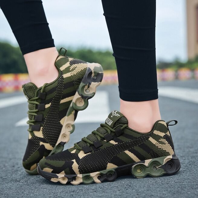 Unisex Army Green Camouflage Sneakers Fashion Sneakers - Cattyloveline.net