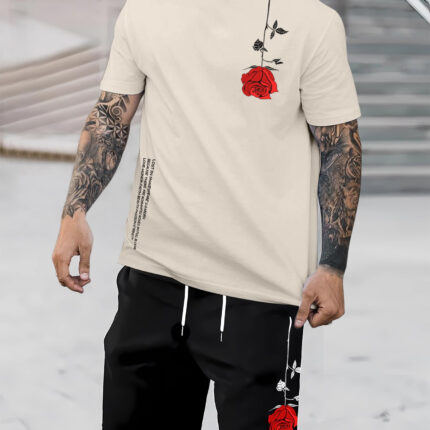 Men's Floral Graphic Tee Set
