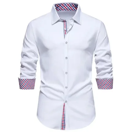 Slim-Fit Plaid Shirt Men