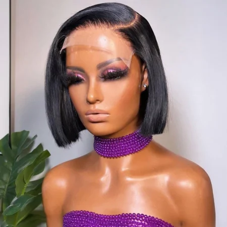 250% Density 13×6/13×4 HD Lace Frontal Silky Straight Human Hair Bob Wig