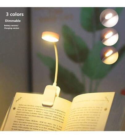 Clip-On LED Reading Lamp – Rechargeable Booklight with 3-Color Temperature & Stepless Dimming