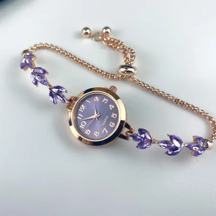 Elegant Rhinestone Bracelet Quartz Watch for Women & Girls | Luxury Fashion Watch