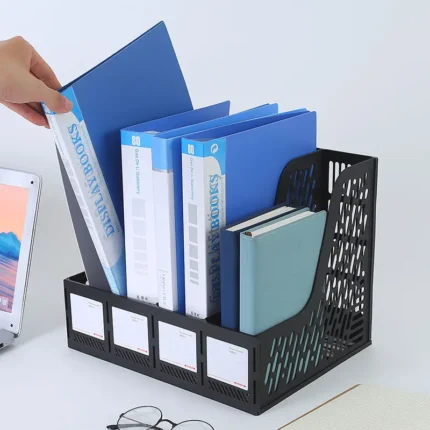 4-Tier Desktop File Organizer with Pen Holder | Office Storage Rack